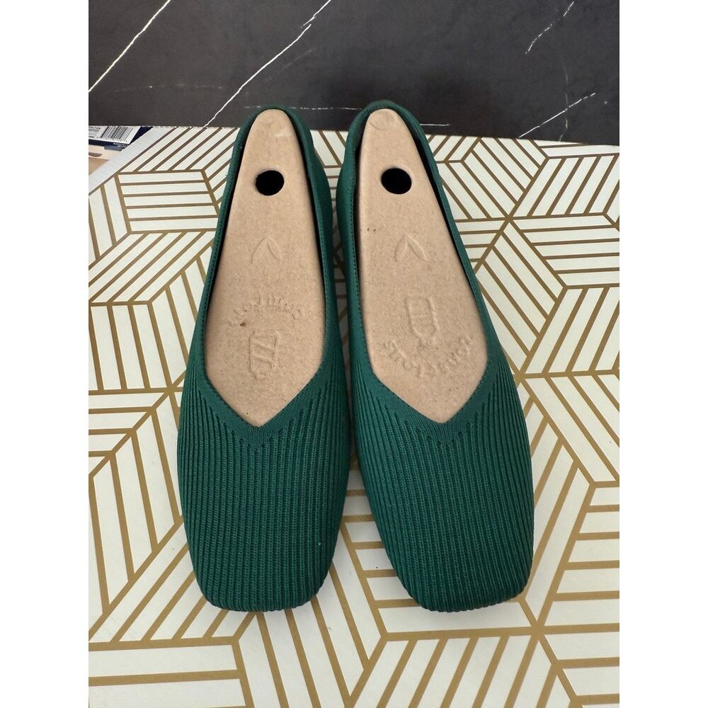VIVIAIA margot 2.0 Square-Toe V-Cut Flats Forest Green | Size 11 42 - Picture 2 of 6